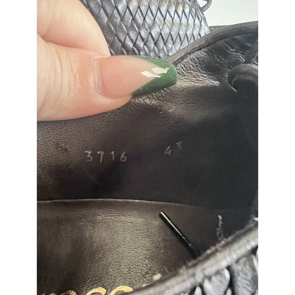 Lace-up shoes Brecos Woven Leather Made On Italy - Men's Shoes Size 43 (10) - Picture 9 of 9